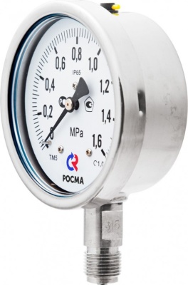 Манометр, Тип ТМ серия 21, коррозионностойкий виброустойчивый, подключение снизу, Росма В Уфе